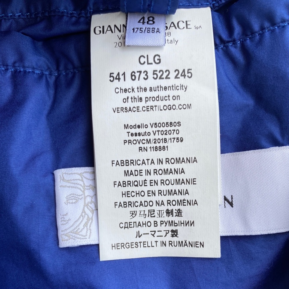 Versace Collection Hooded Vest Size 48 Blue - Picture 6 of 7